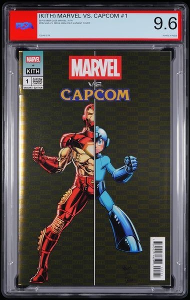 KITH MARVEL VS. CAPCOM #1 2025 RARE GOLD IRON MAN VS MEGA MAN VARIANT PSA 9.6 KITH MARVEL VS. CAPCOM #1 2025 RARE GOLD IRON MAN VS MEGA MAN VARIANT PSA 9.6