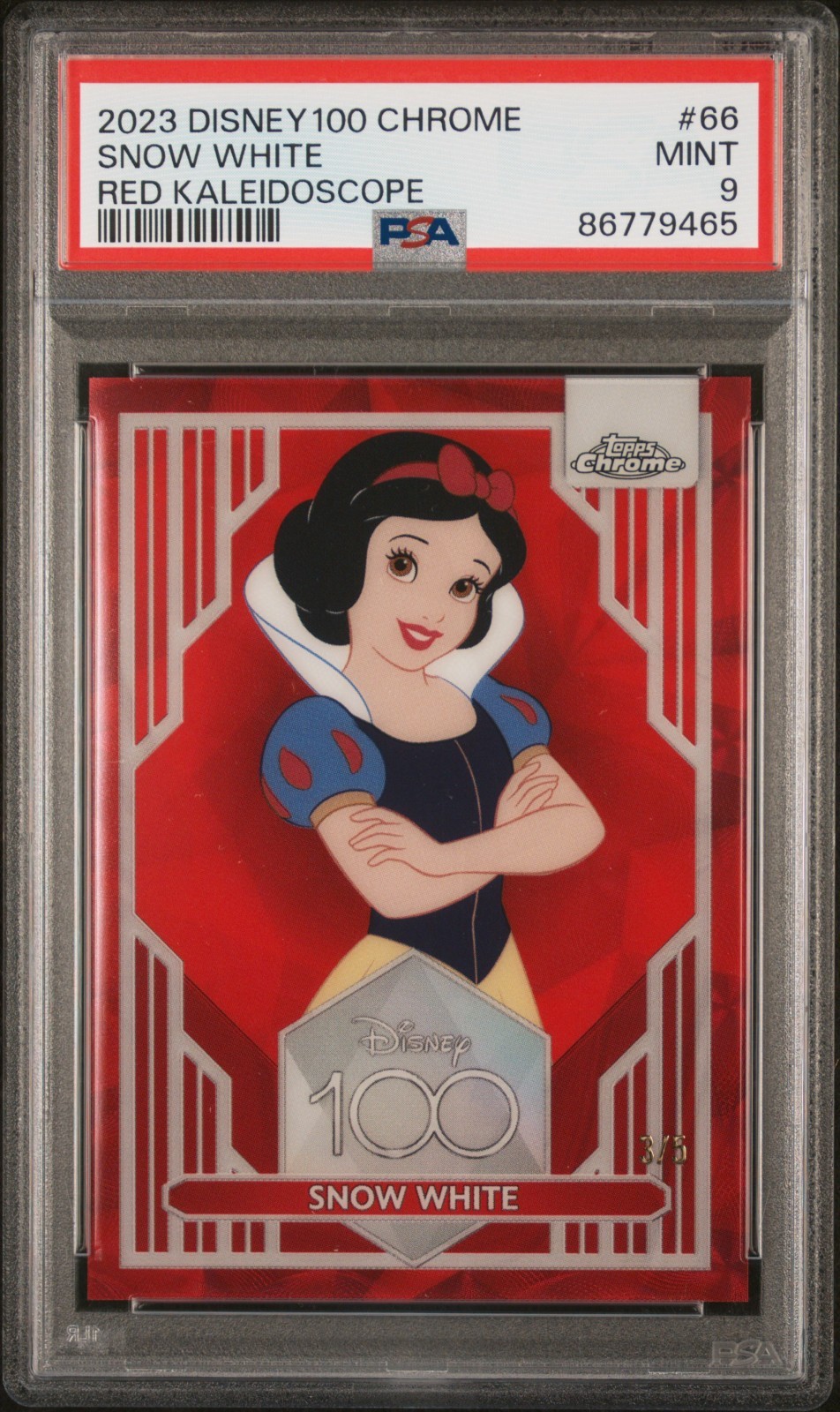*Pop 2 RED Refractor /5* Snow White 2023 Topps Chrome Disney 100 Mint PSA 9 *Pop 2 RED Refractor /5* Snow White 2023 Topps Chrome Disney 100 Mint PSA 9