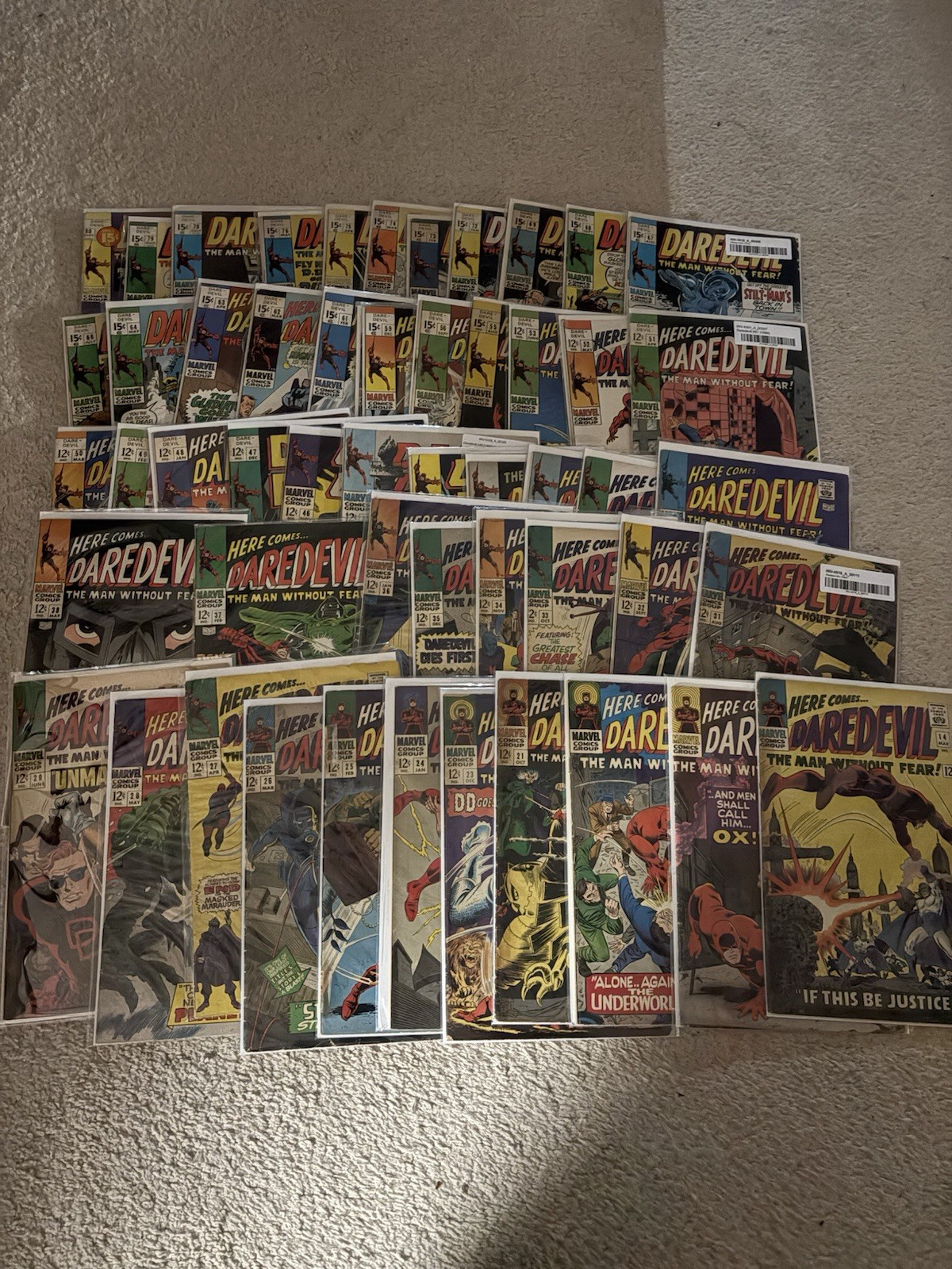 Daredevil (1964) lot of 60 different 12 and 15 cents Silver Age comics
