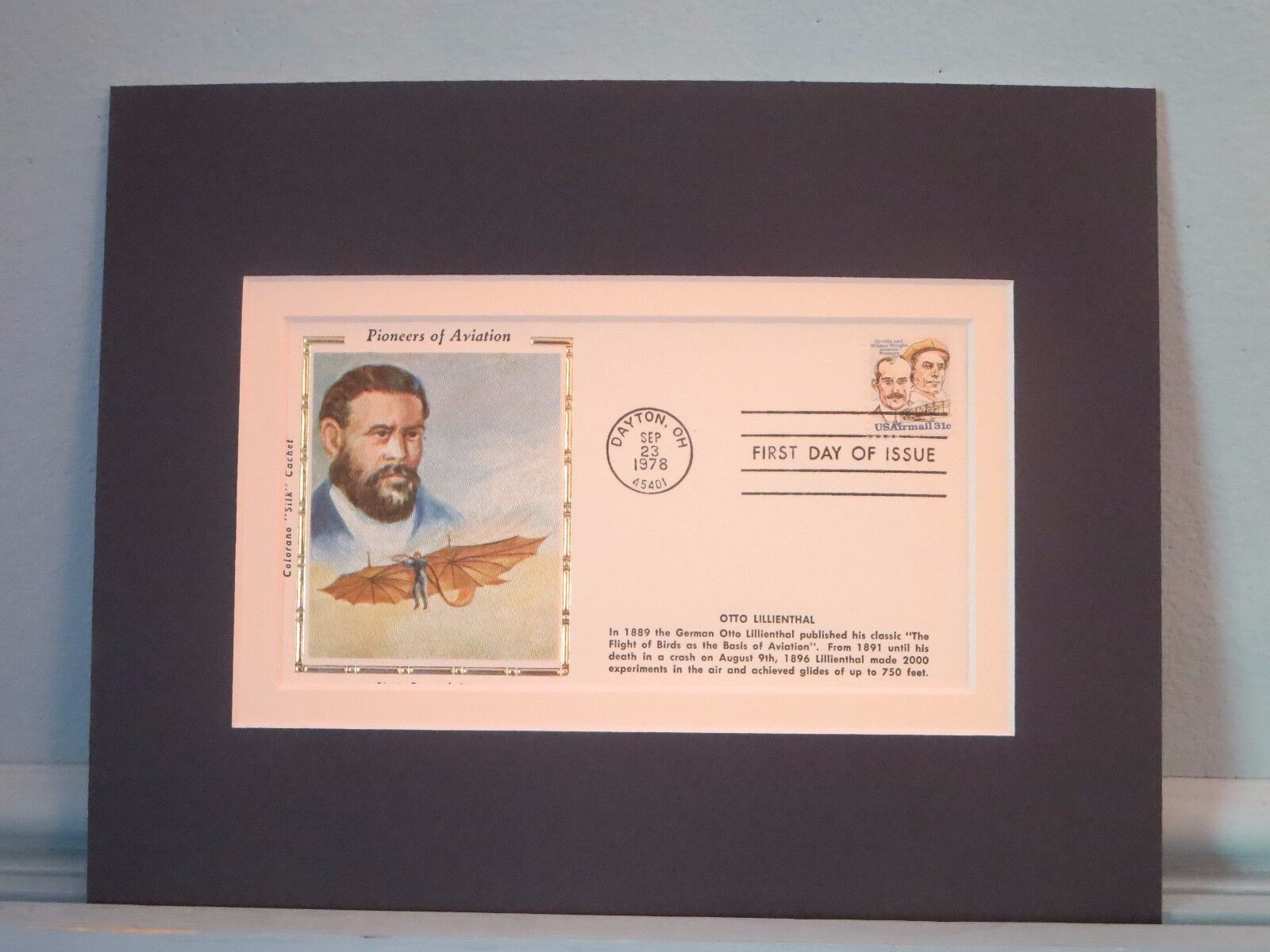Pioneers of Aviation - Otto Lillienthal & Wright Brothers stamp First Day Cover