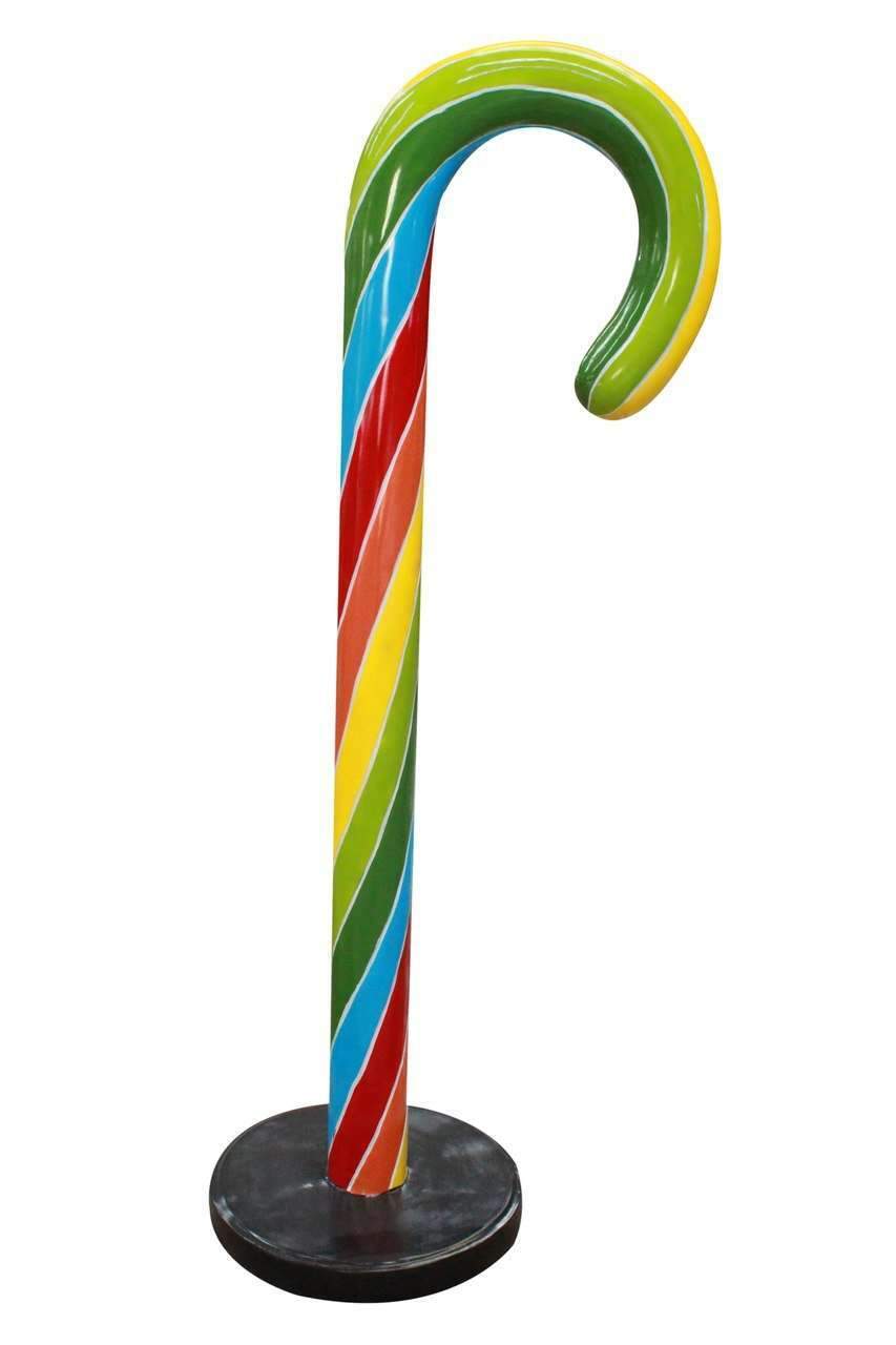 Small Traditional Rainbow Candy Cane Over Sized Statue Restaurant Display Prop