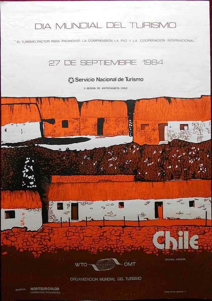 Original Poster Chile World Tourism Day 1984 Antofagasta Ayquina South America
