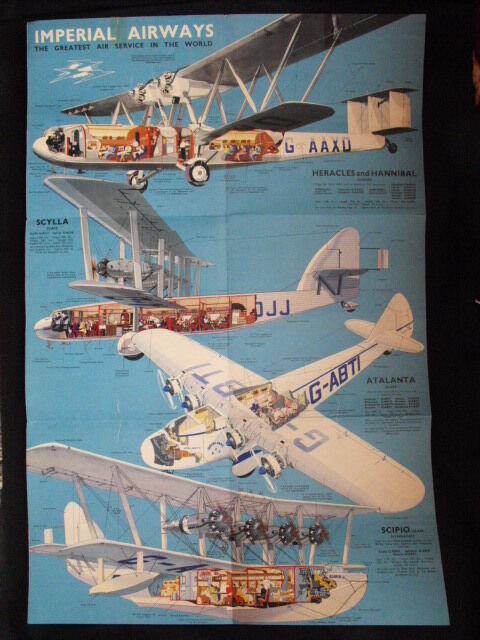 Imperial airways poster the greatest air service in the world original severin
