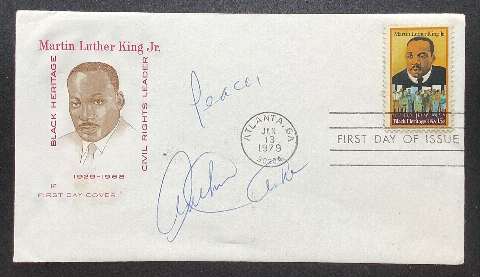 Arthur Ashe Signed FDC Martin Luther King First Day Postal Cover