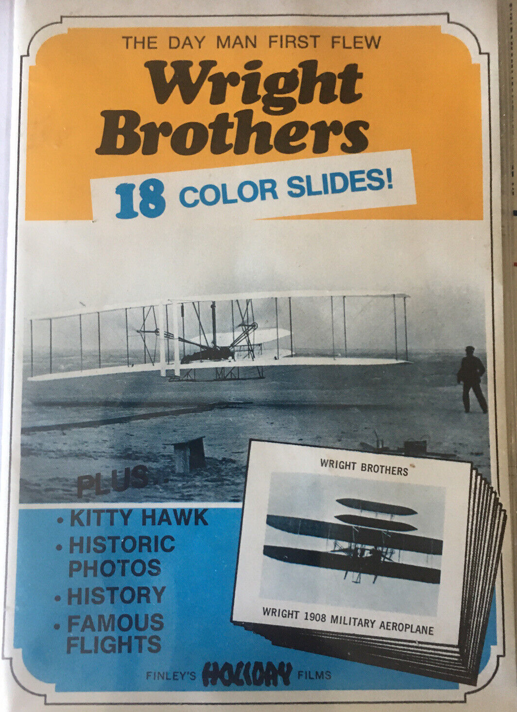 Wright Brothers “The Day Man First Flew” 18 Color Slides Finley’s Holiday Films