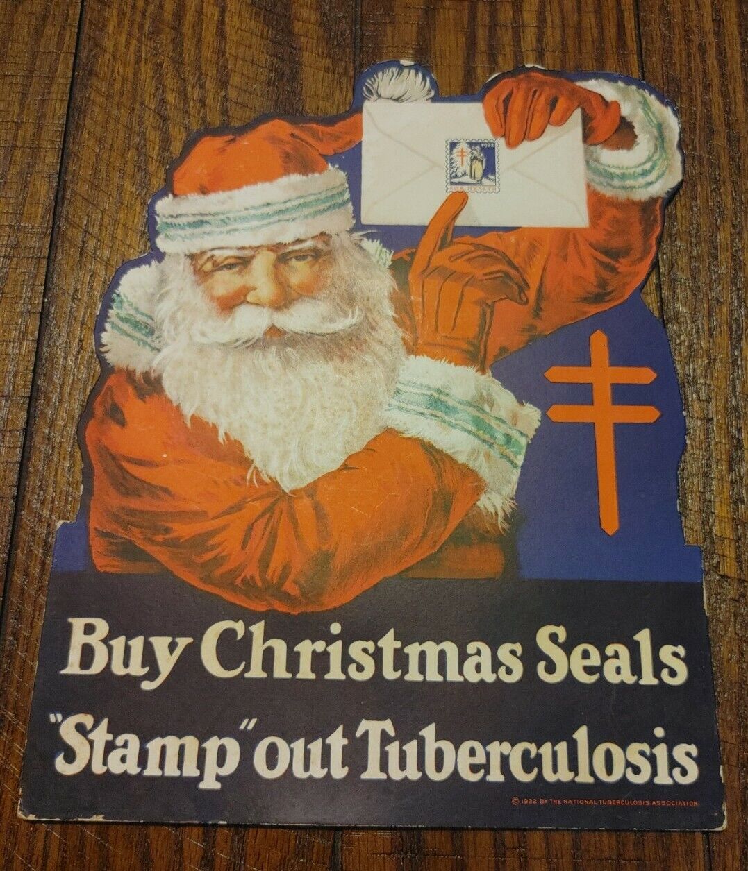Buy Christmas Seals Tuberculosis Die Cut Santa Claus Standup 1922 AUTHENTIC