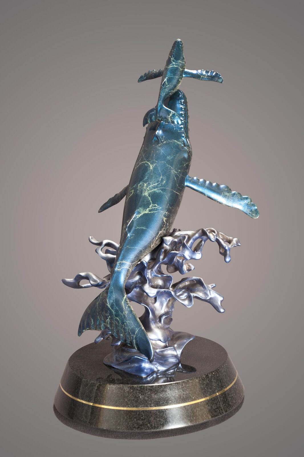 Gorgeous Bronze Humpback Whale Sculpture Figurine Statue Aquatic Ocean Marine