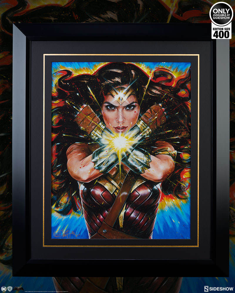 Sideshow Ozone Wonder Woman Hell Hath No Fury Fine Art Framed Print Signed NEW