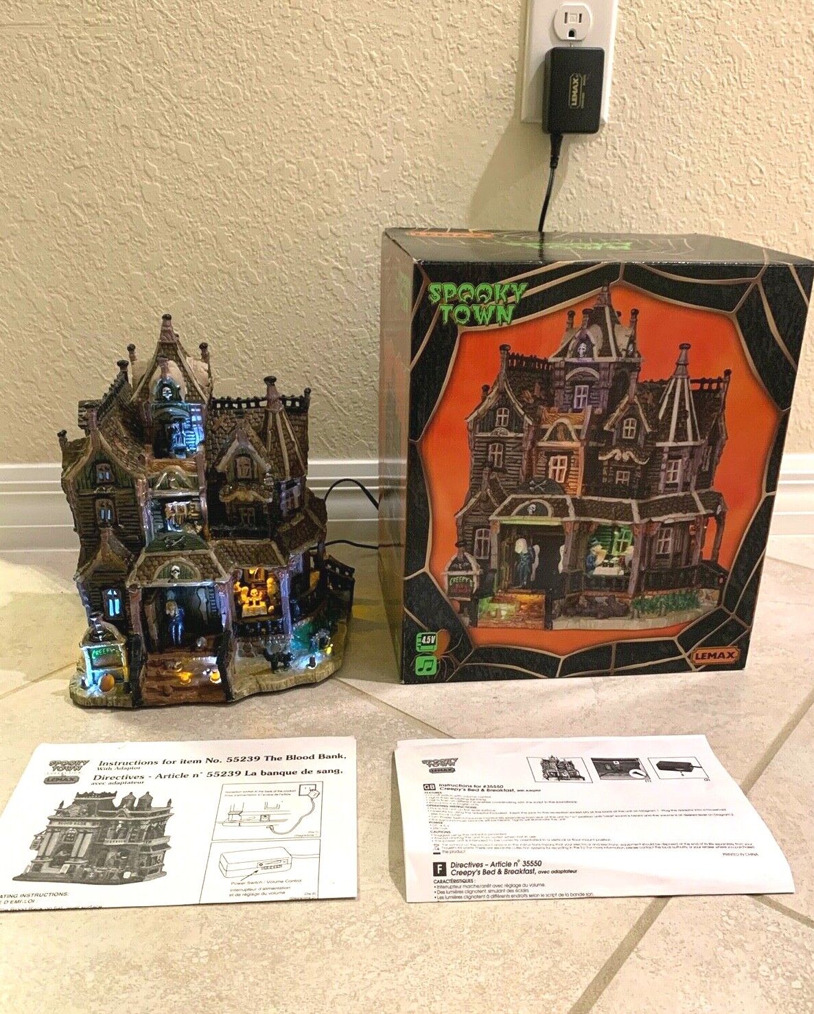 LEMAX SPOOKY TOWN ~ Creepy’s Bed & Breakfast ~ VERY RARE & RETIRED - HALLOWEEN