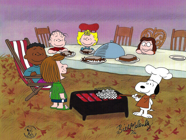 PEANUTS Thanksgiving Limited Edition of 150 Animation Cel signed Melendez mlc07