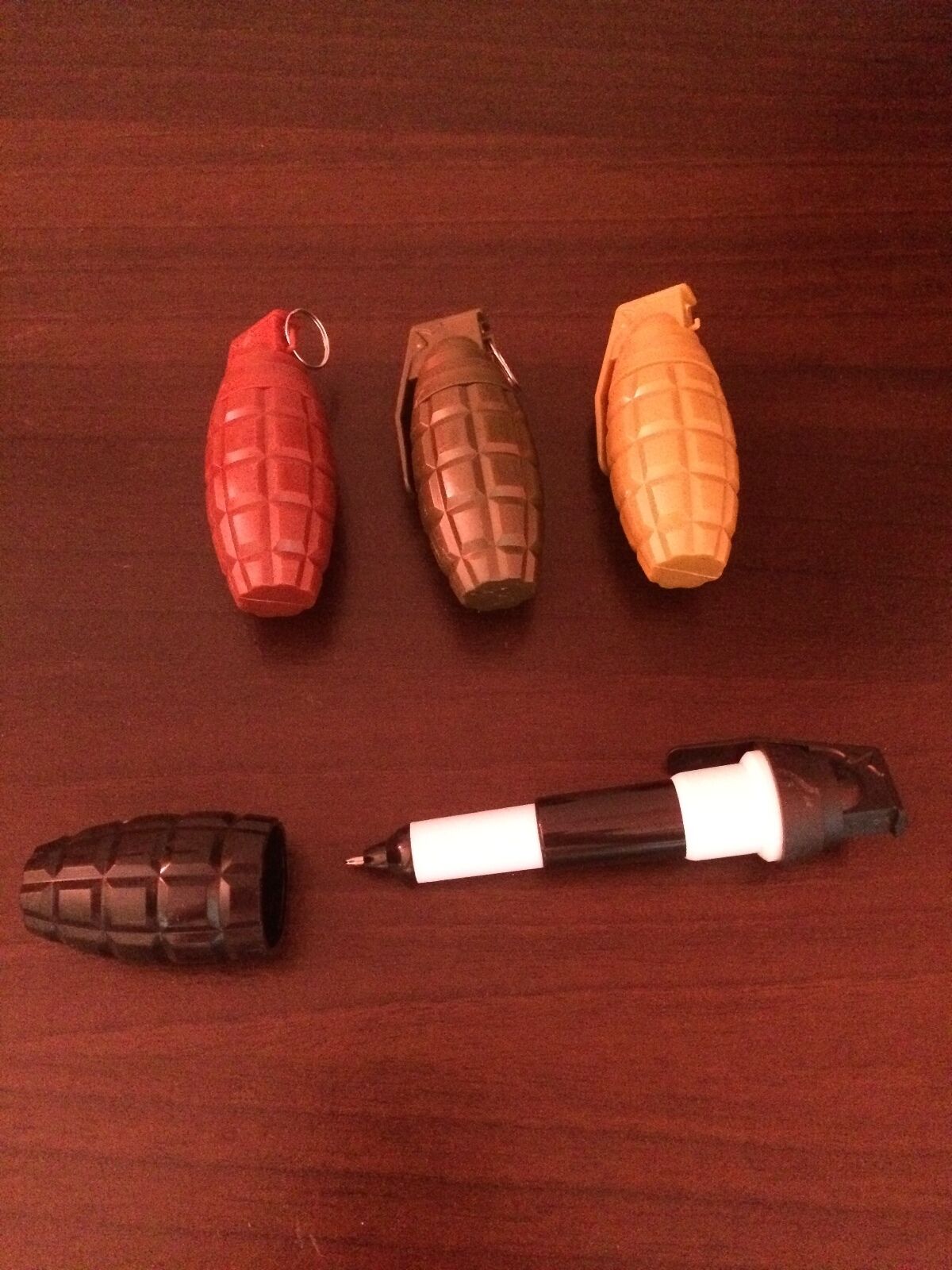 4 Pens Grenade Funny Military Army Gift New