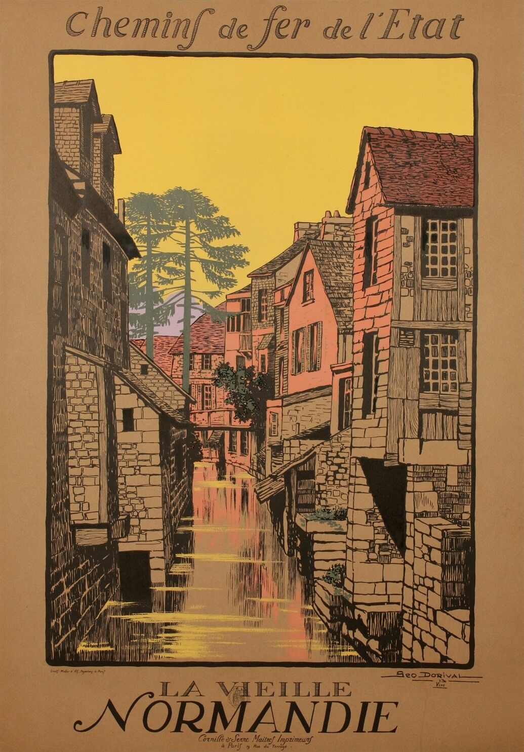 Original tourism poster-geo dorival-vire normandy calvados - 1913