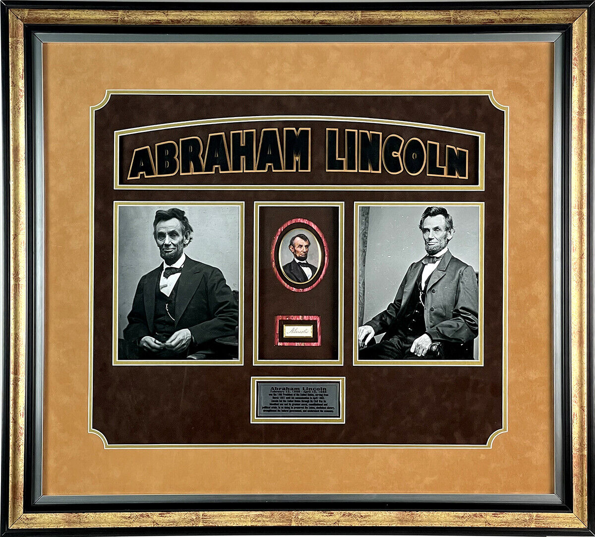Abraham Lincoln Autographed Cut Signature PSA Mint 9 Framed