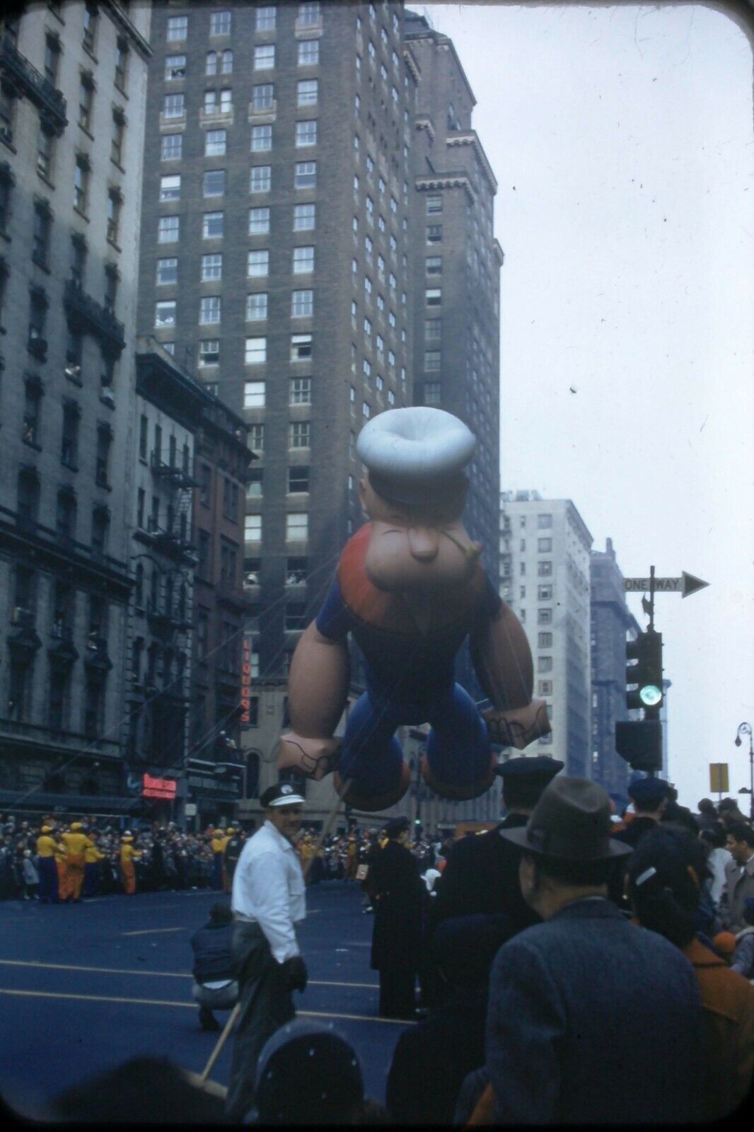 1950's KODACHROME | x3 35mm Slides Macy's Thanksgiving Day Parade POPEYE Balloon