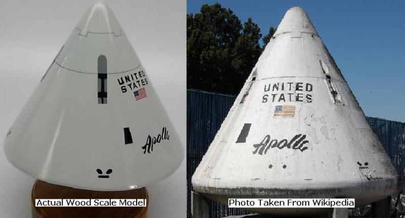 NASA Apollo USA Space Capsule Desktop Wood Model Regular