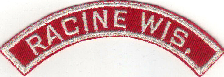 BOY SCOUT RACINE WIS. COMBO COMMUNITY / STATE RED & WHITE HALF STRIP 1967 JSP