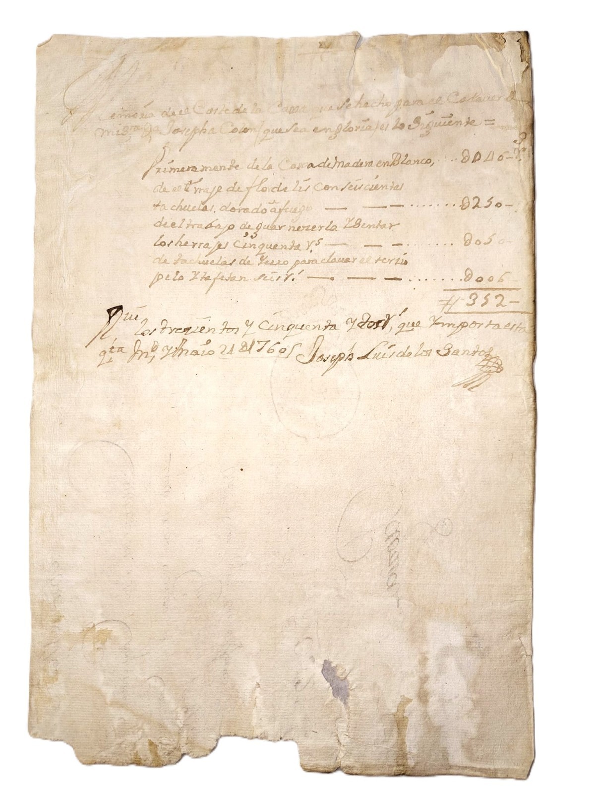 1760 Christopher Columbus Family Burial Ledger King Carlos III Cristóbal Colón