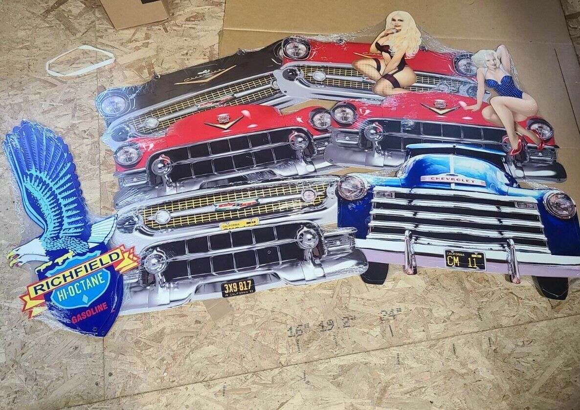 20 x BULK Sign LOT cars Ford chevy dad father gift eagle man USA metal steel AD