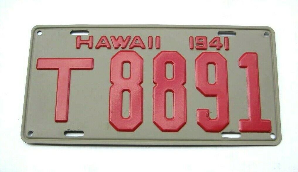 RARE 1941 Hawaii License Plate \