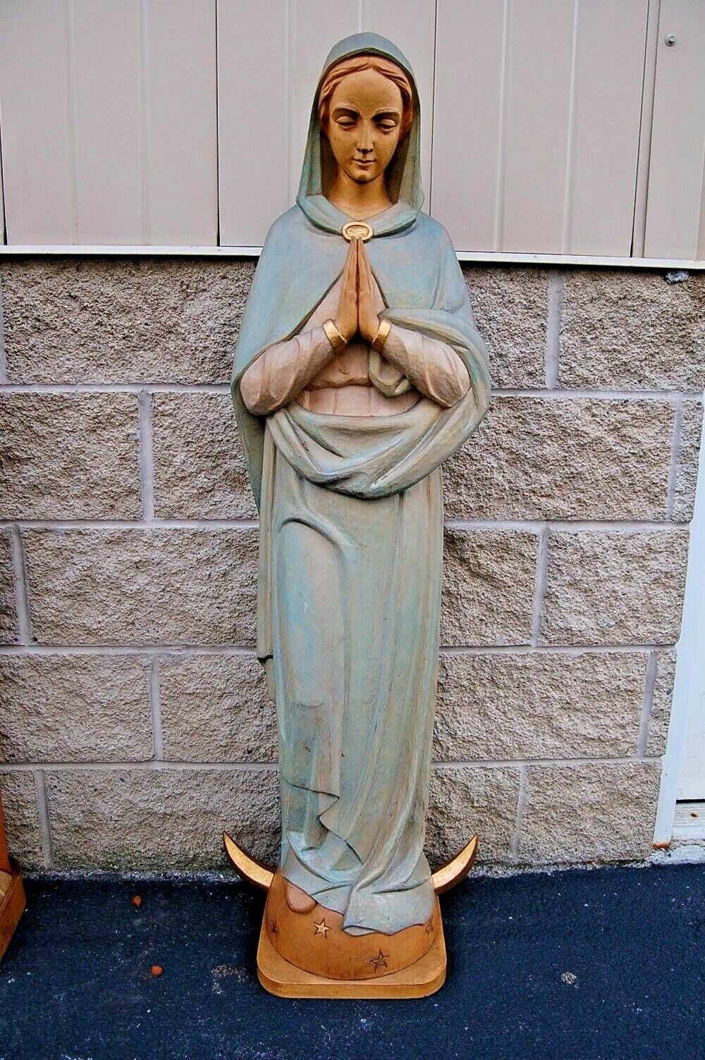 + Hand Carved Wood Statue 