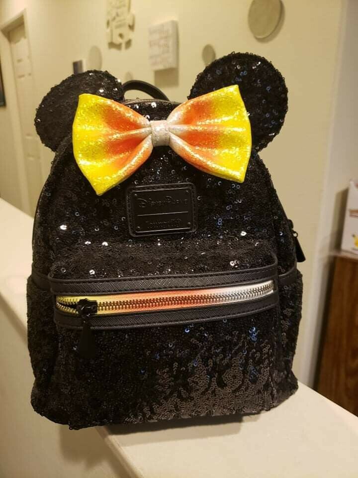 NWT Disney Parks 2019 Loungefly Candy Corn Sequins Mini-Backpack Halloween