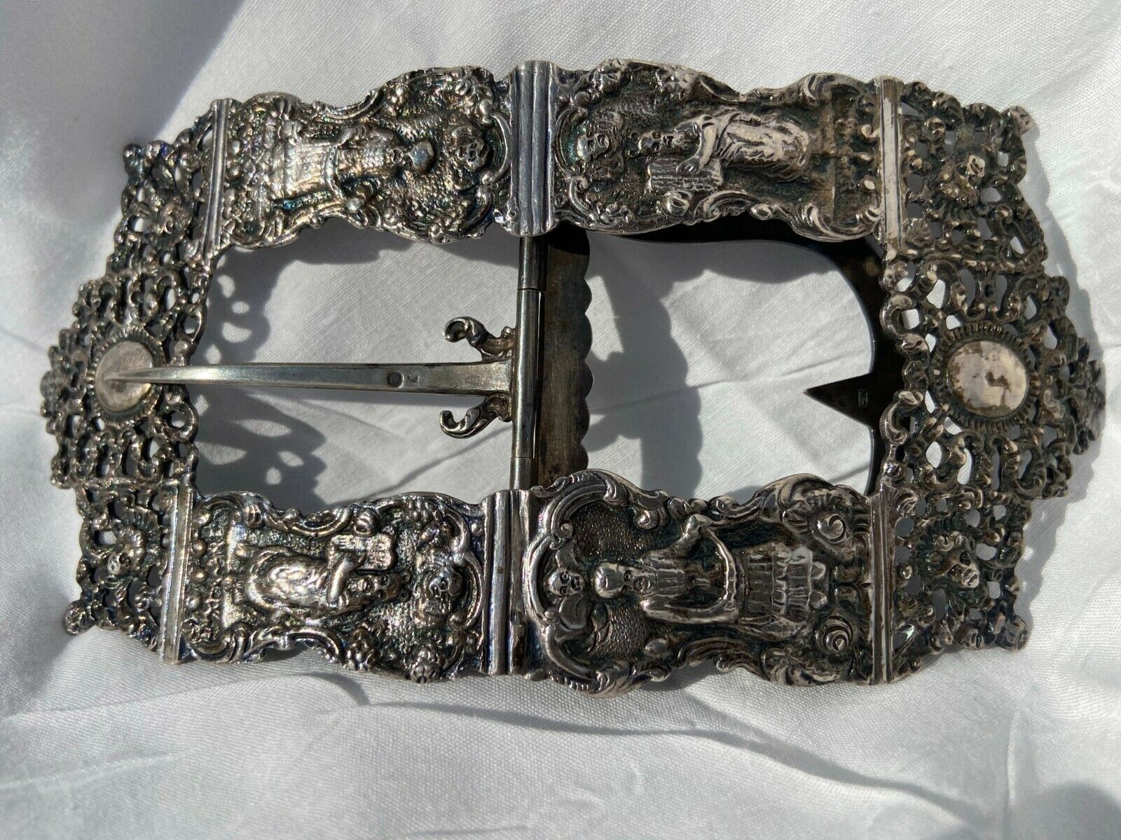  Antiques Judaica Yom Kippur Dutch Silver Belt Buckle Israelianna