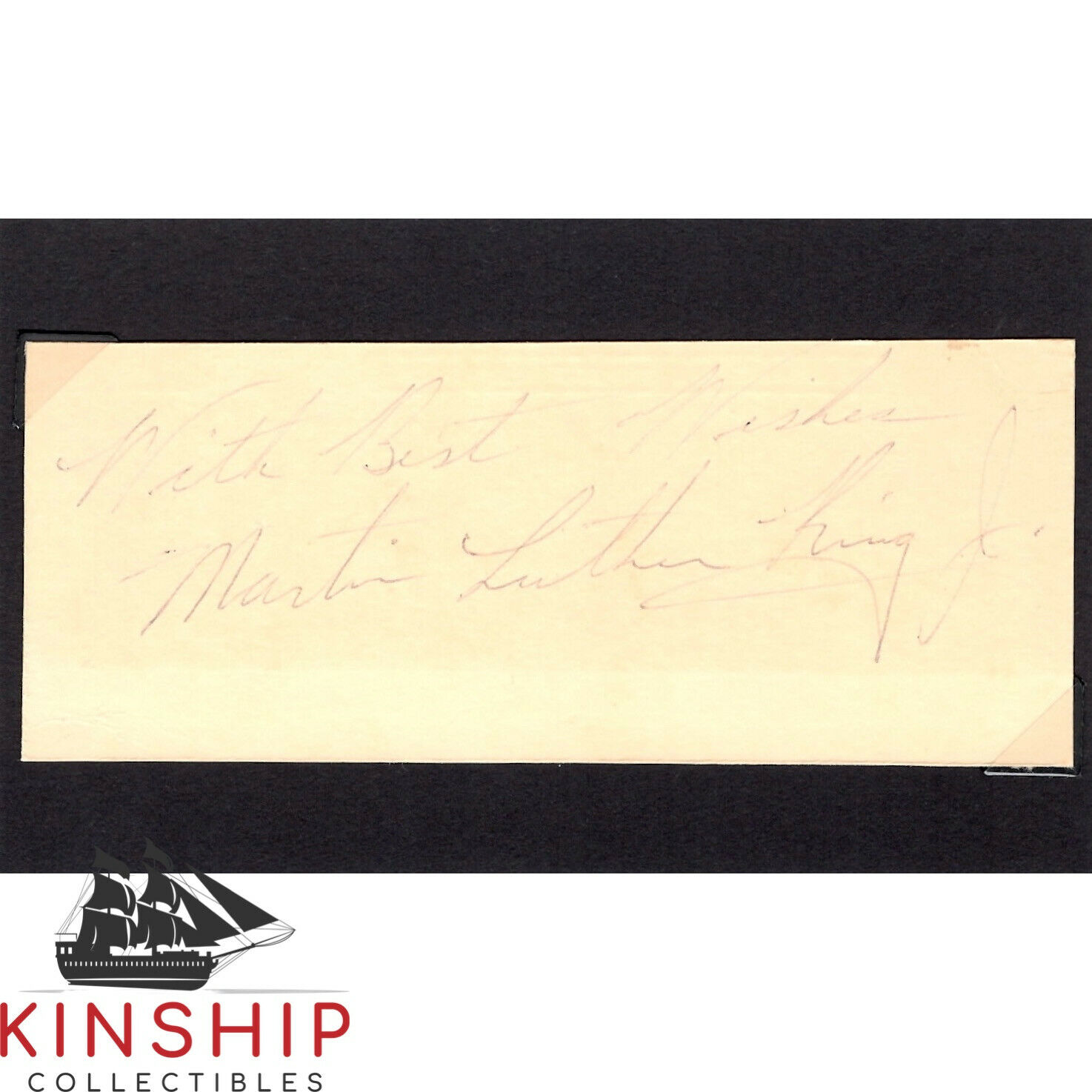 Martin Luther King Jr signed Cut JSA LOA Inscribed Auto Rare d.1968 Z937