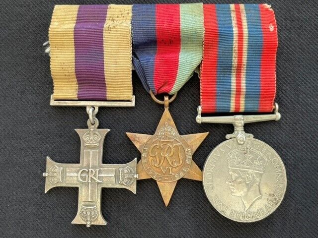 Fantastic Original British Full Size WWII Military Cross Trio to a POW. 