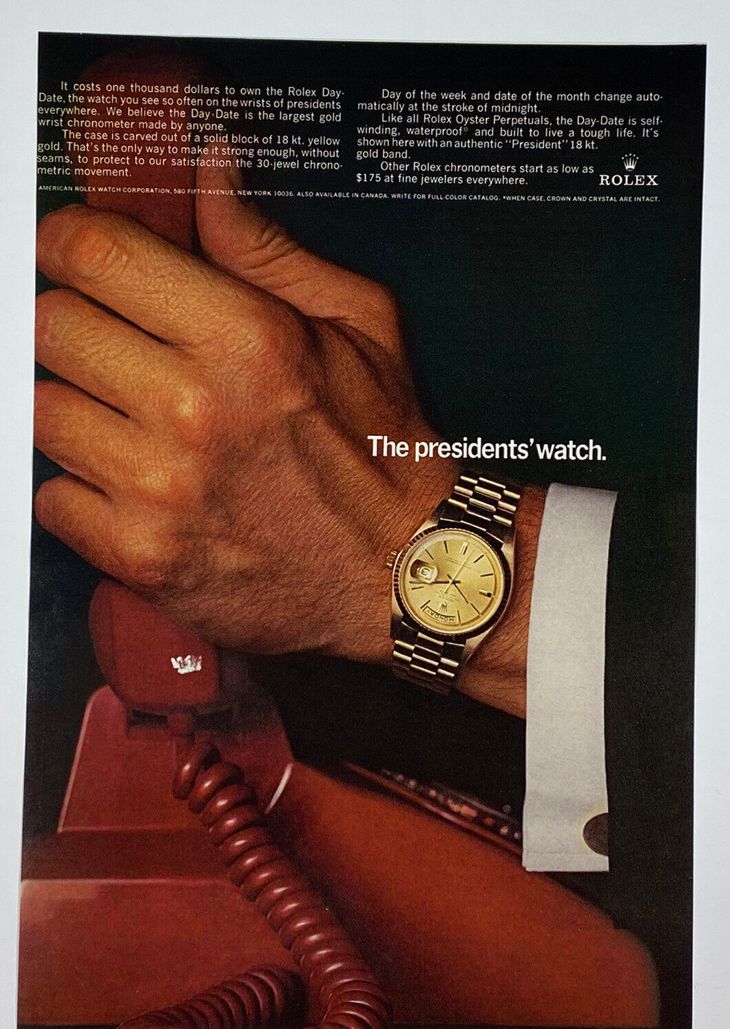 Rolex Watch magazine ad 