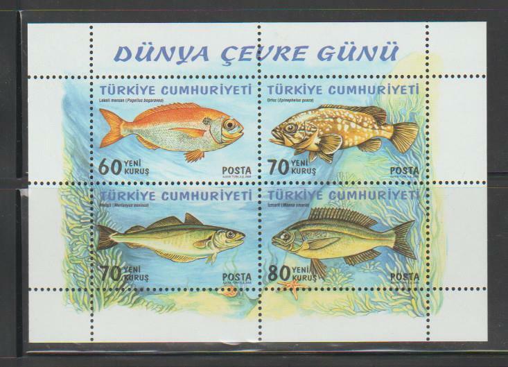 FISH208 - FISH CORAL MARINE LIFE TURKEY 2005 FISHES WORLD ENVIRONMENT DAY SS MNH