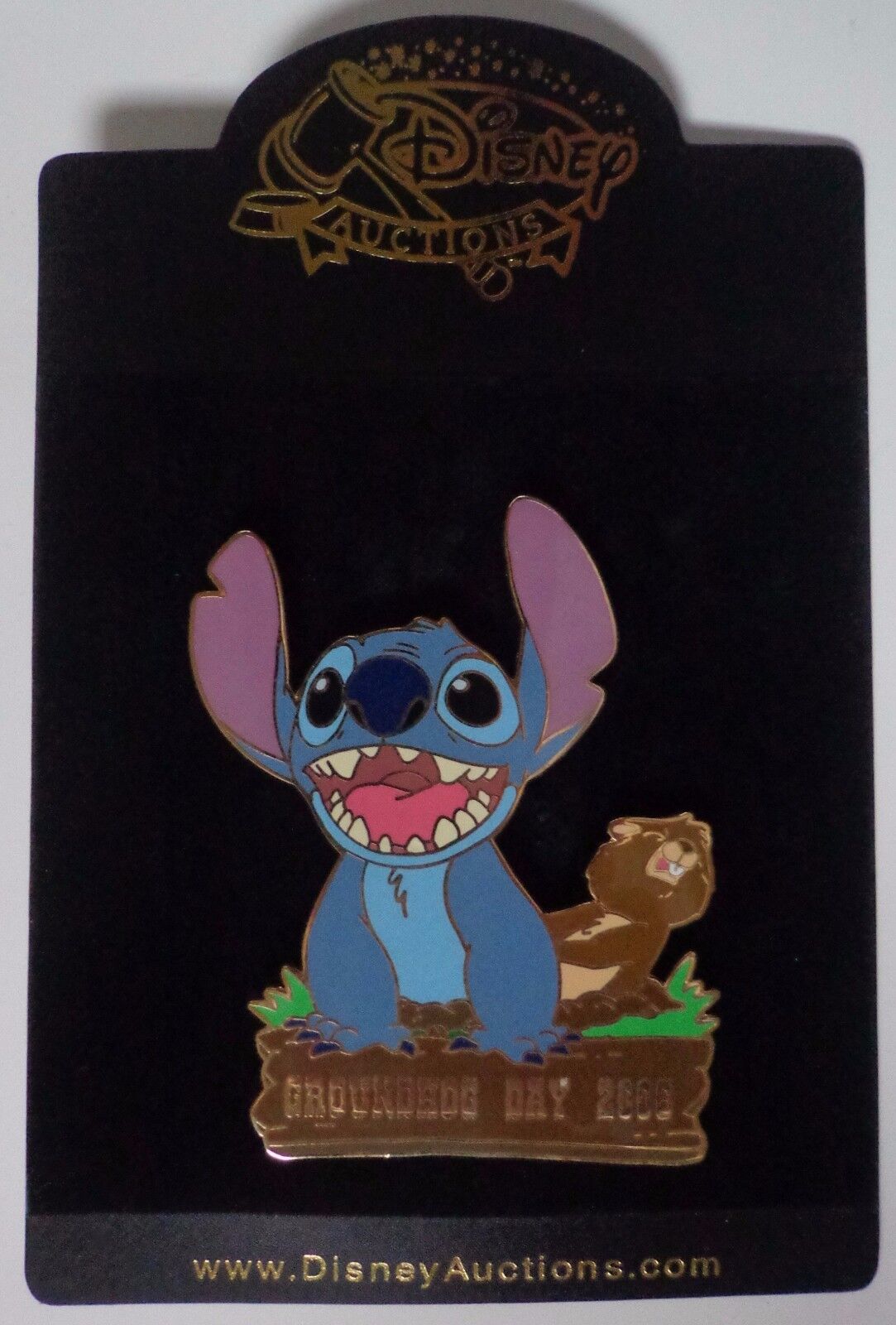 Disney Auctions Stitch Groundhog Day Jumbo Pin LE 100