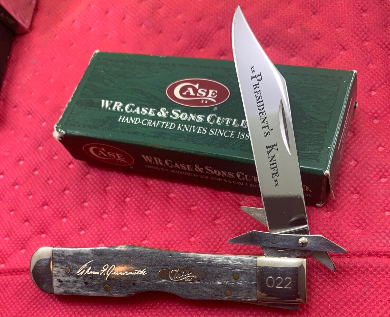 RARE CASE PRESIDENT'S DAY CHEETAH KNIFE NEVER USED IN BOX # 6111 1/2L SS