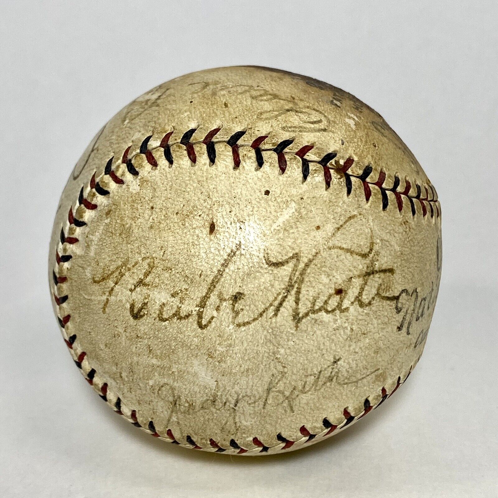 Babe Ruth, Claire, Julia, Nat Strong Signed National League Baseball PSA COA