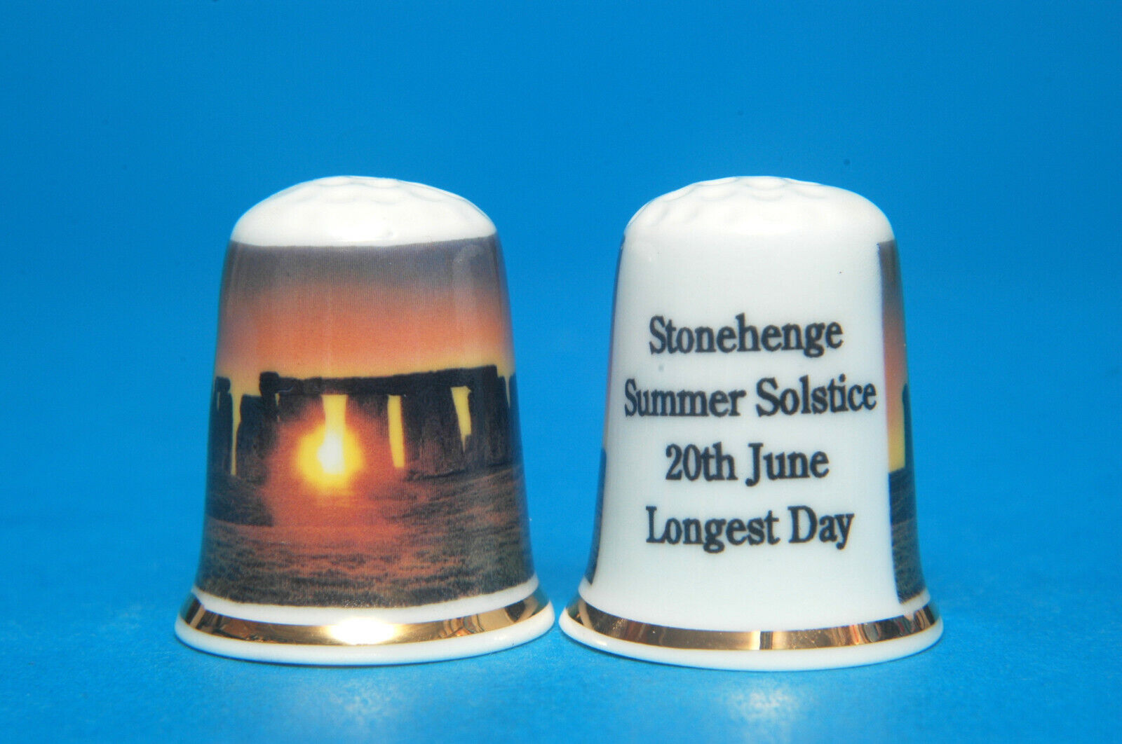 Stonehenge Summer Solstice 20th June Longest Day. China Thimble B/106