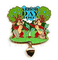 Disney DLR Arbor Day Chip & Dale Dangle w card Pin