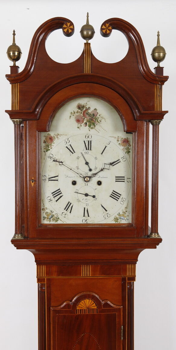 Sayre & Bachman Eliz Town NJ High Style Federal Mahogany Tall Case Clock C 1810
