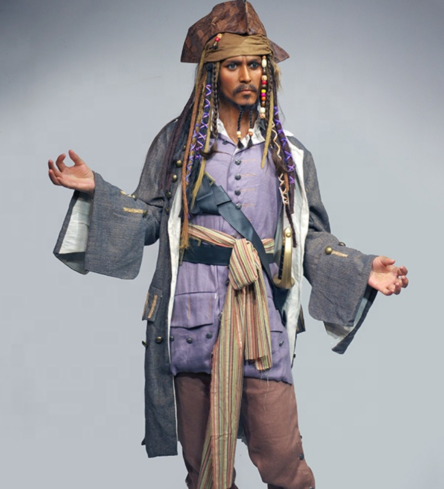 Life Size Jack Sparrow Pirates Depp Wax Resin Statue Realistic Prop Display 1:1