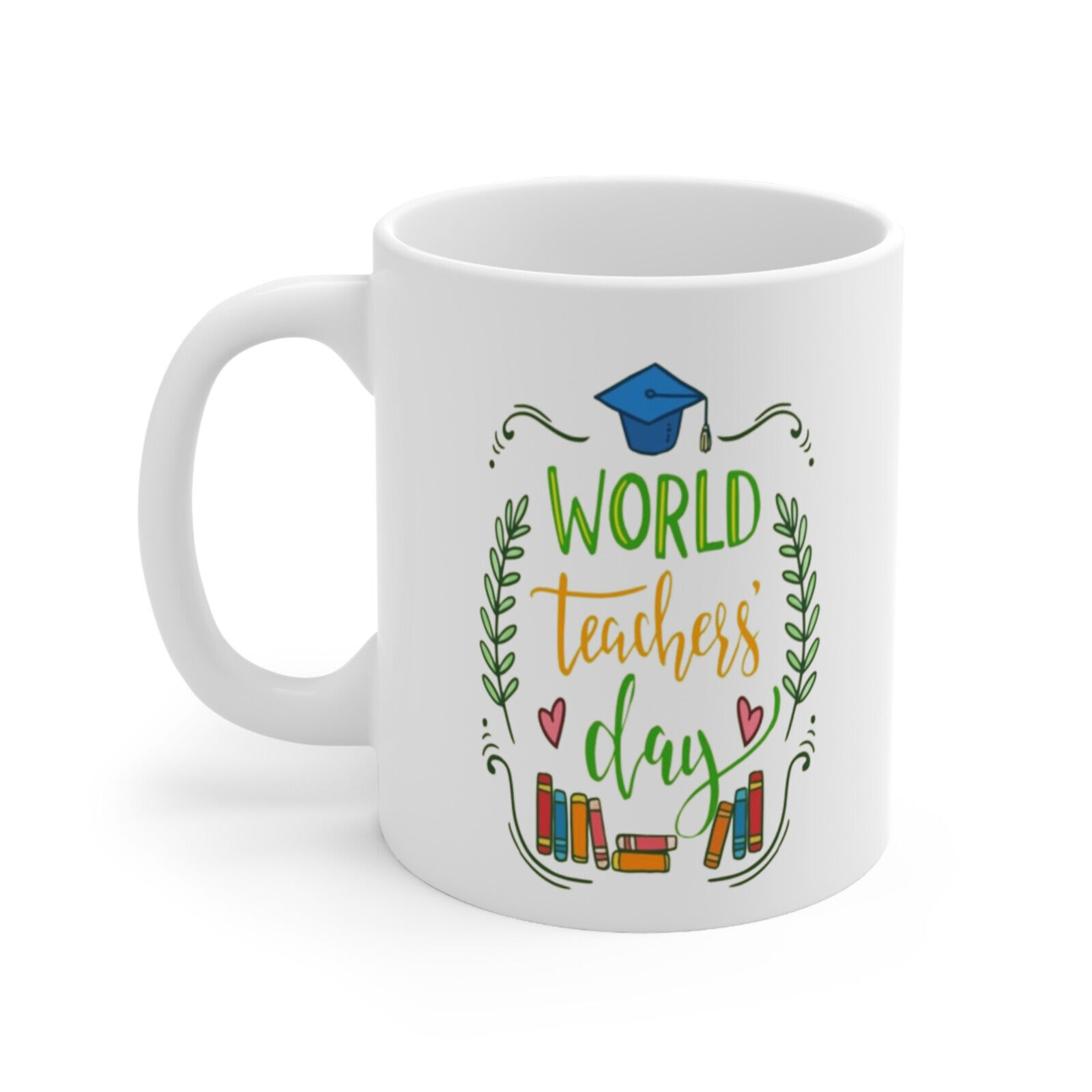 coffee mug world teacher day ceramic 11 oz white color