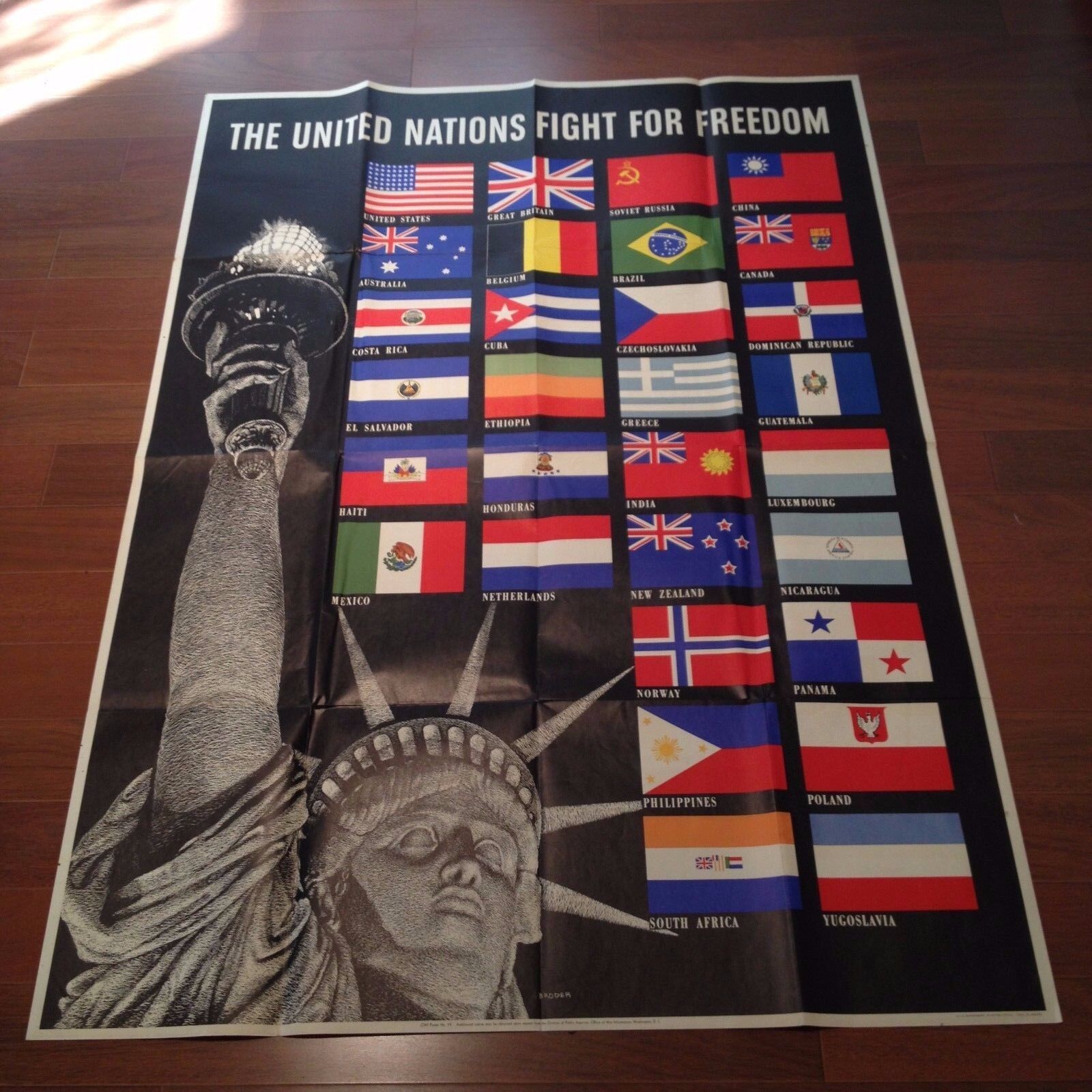 The United Nations Fight For Freedom (Original WWII Poster)