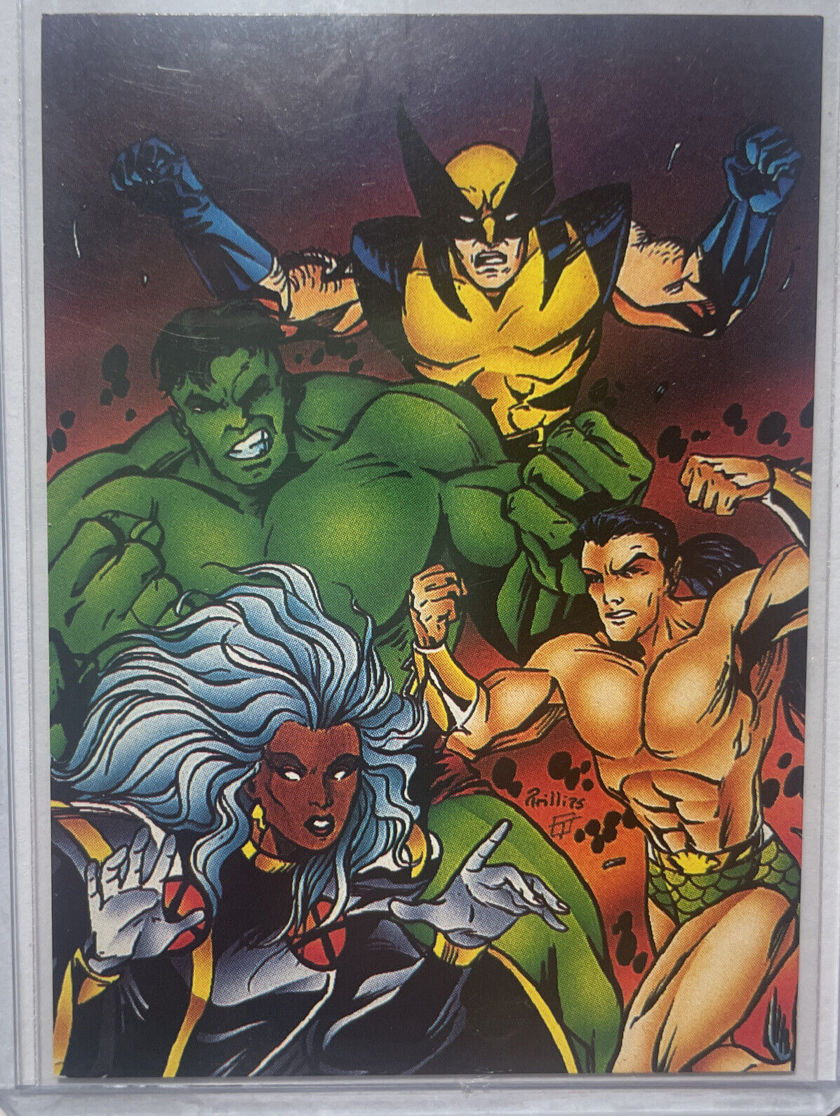 Hulk, Wolverine, Storm, Sub. - 1994 Marvel Comics Environment Card - Earth Day