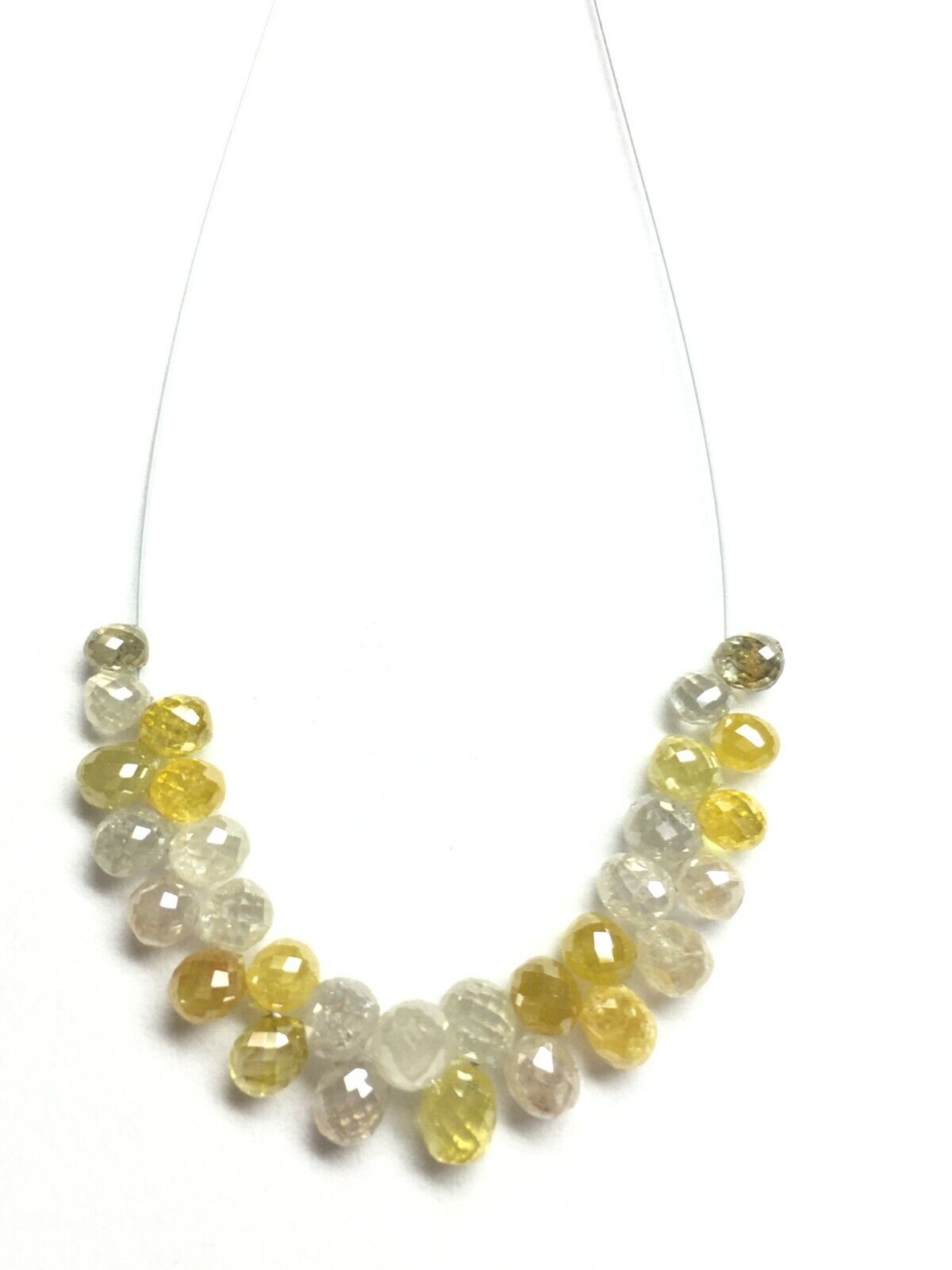 30 Pis Natural Fancy Mix Multi Color Faceted Briolette Diamond Drop Shape Beads 