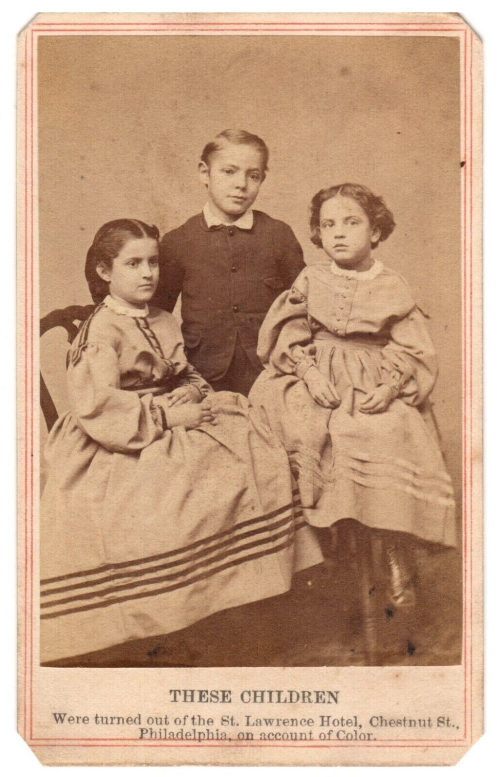 Rare Civil War 1863 Carte-De-Visite Photograph of Emancipated Slave Children