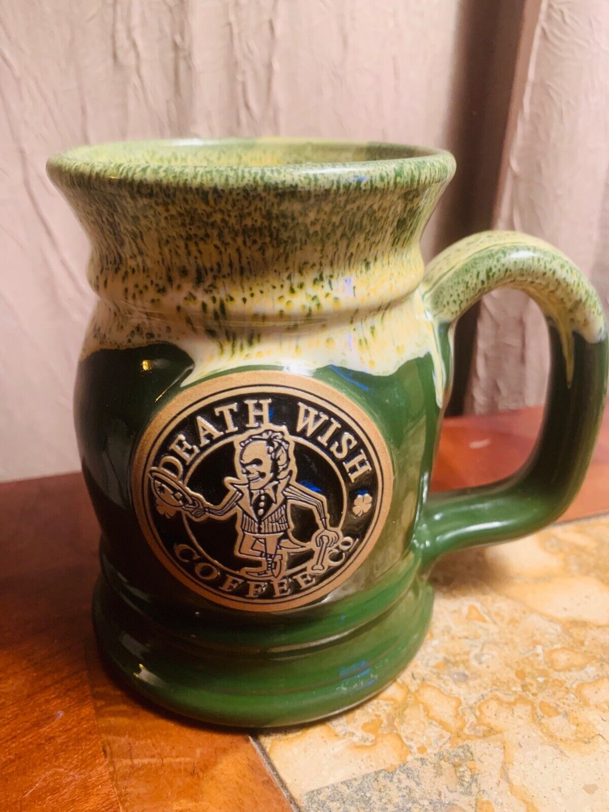 Death Wish Coffee  St. Patricks Day Mug extremely RARE. The Original Lucky Larry