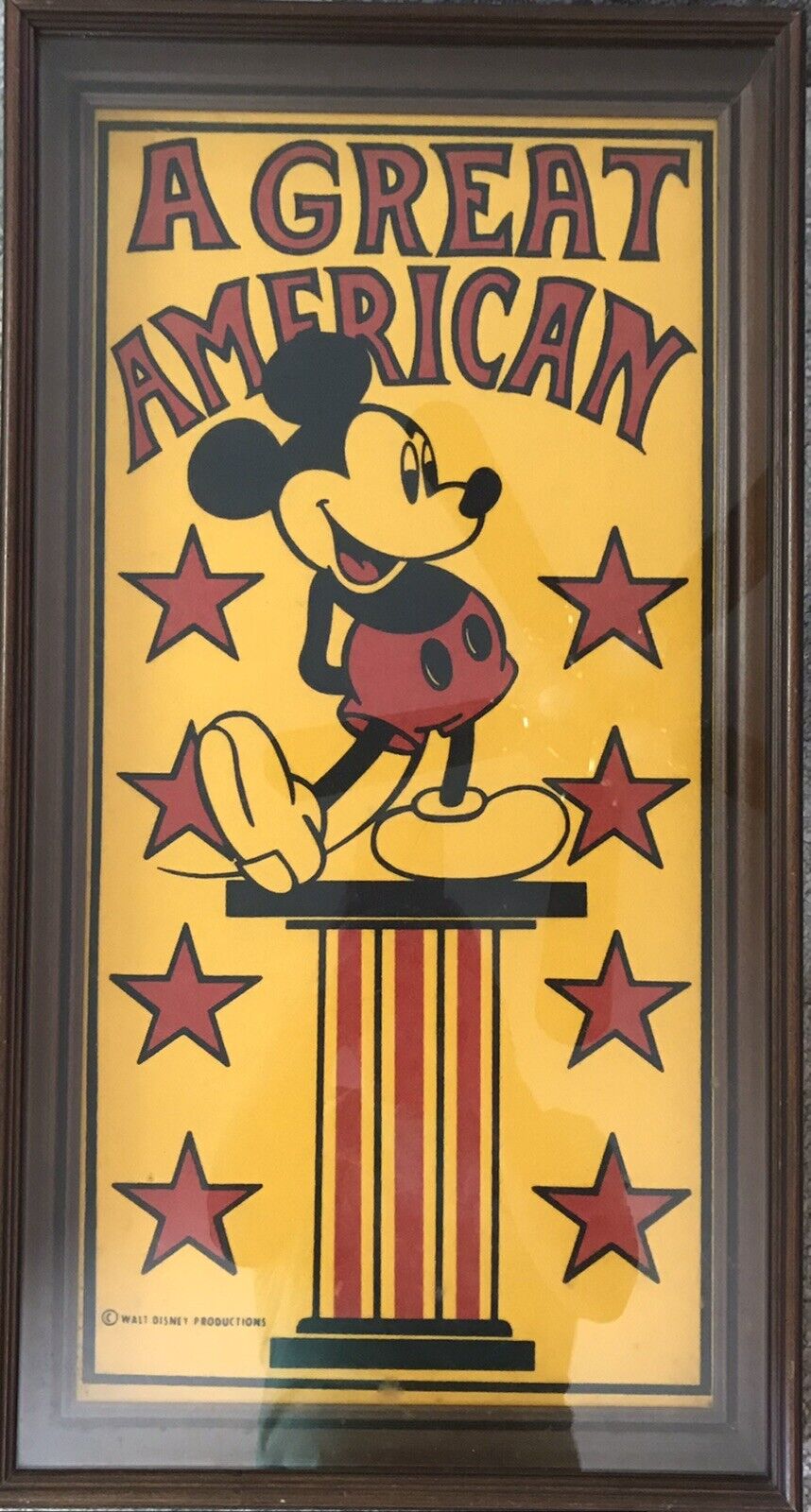 MICKEY MOUSE DISNEY FELT ELECTION DAY DISPLAY PIECE 1970'S TRENCH MFG VINTAGE