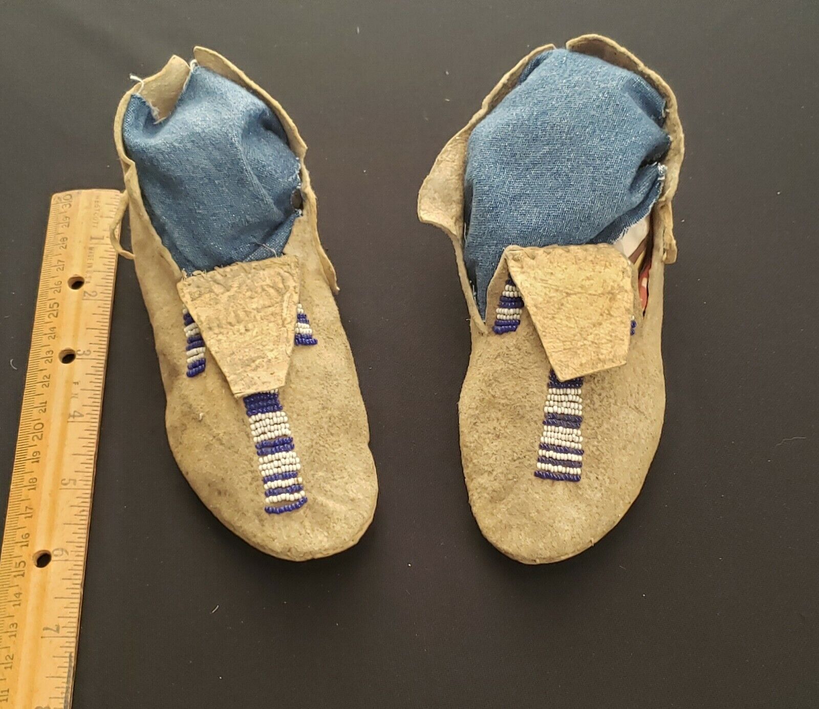 Native American Heritage, Beaded  Childs Moccasins, From Major Collection, 1870