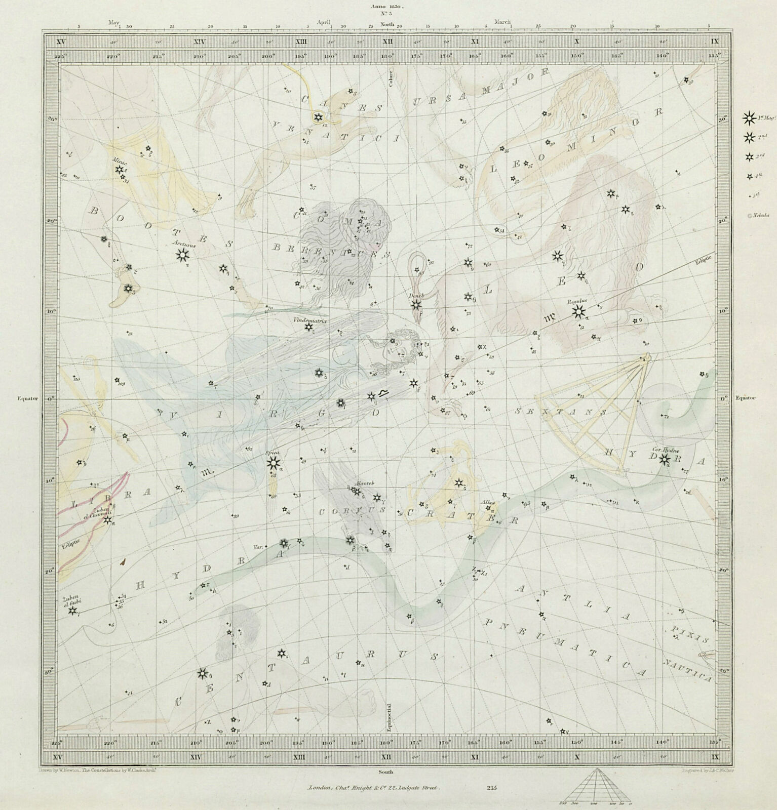 ASTRONOMY CELESTIAL Star map chart signs 3 Autumn Equinox. SDUK 1847 old