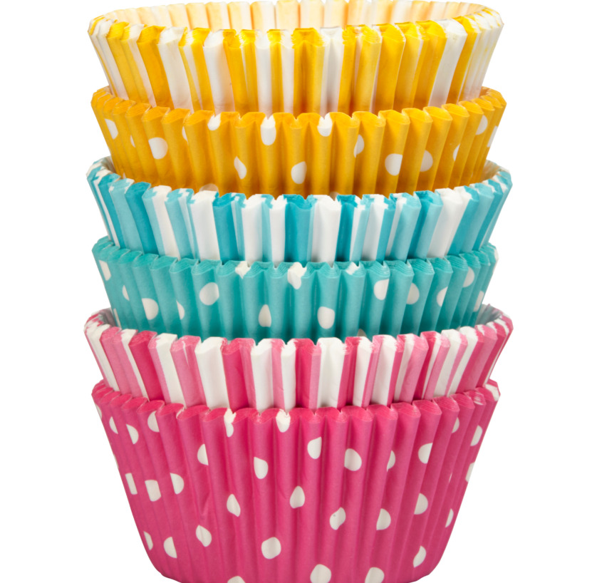Dots and Stripes Cupcake Lin 1ers, 150-Count