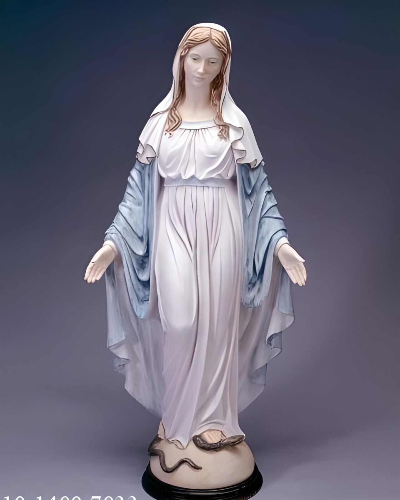 Statue IN Marble Of Madonna Miraculous Or Immaculate Conception CM 90 (35,43'')