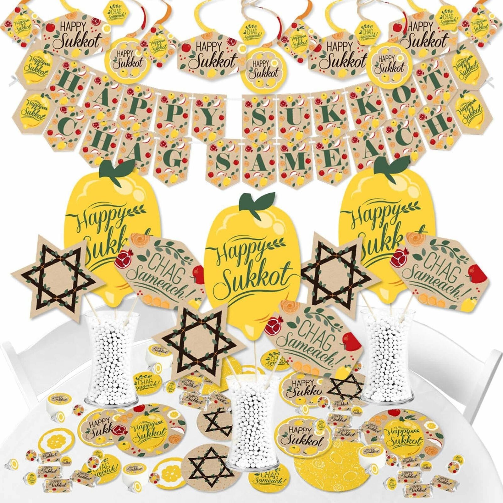 Sukkot - Sukkah Supplies - Banner Decoration Kit - Fundle Bundle