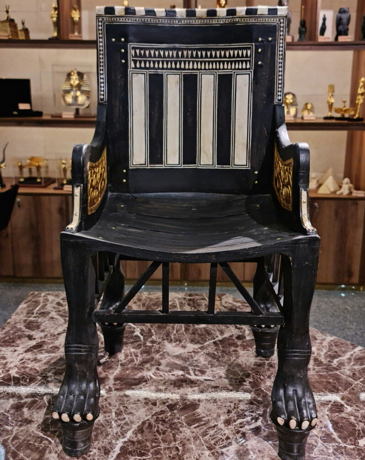 The Golden King Tut Wooden Child's Chair, Hand crafted, Limited Edition